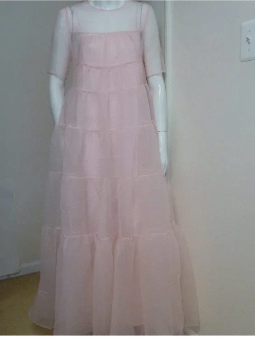 Staud Hyacinth Short-Sleeve Tiered Organza Maxi Dress - Picture 5 of 10